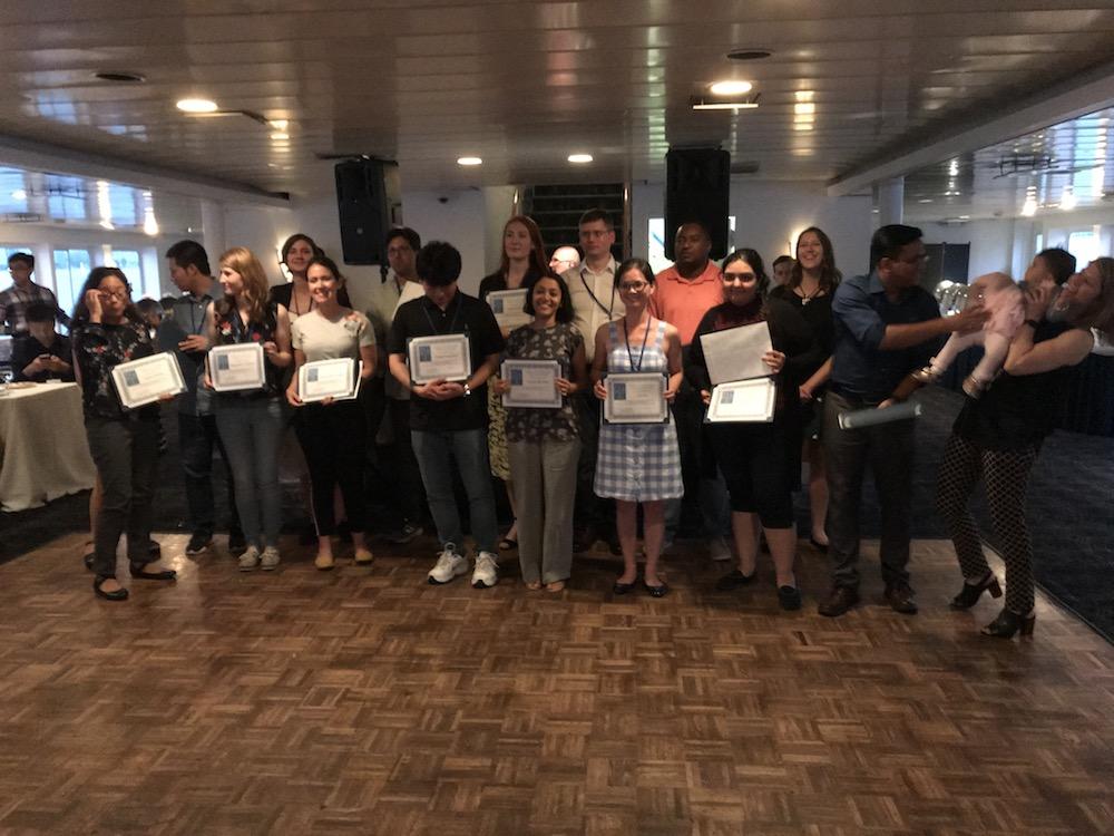 Prabha Shrestha (center) receiving a Training Award at the KSHV International Workshop, NYC (July 2, 2019).